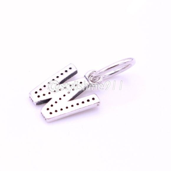 Authentic PANDORA Letter W Dangle with Zirconia - Picture 9 of 9